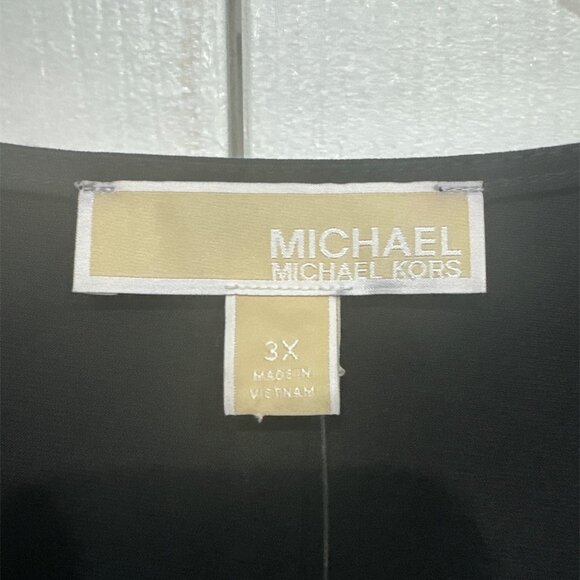 NWT Michael Kors Black Lattice Sleeve Plus Size Top - 3X. - Picture 4 of 4